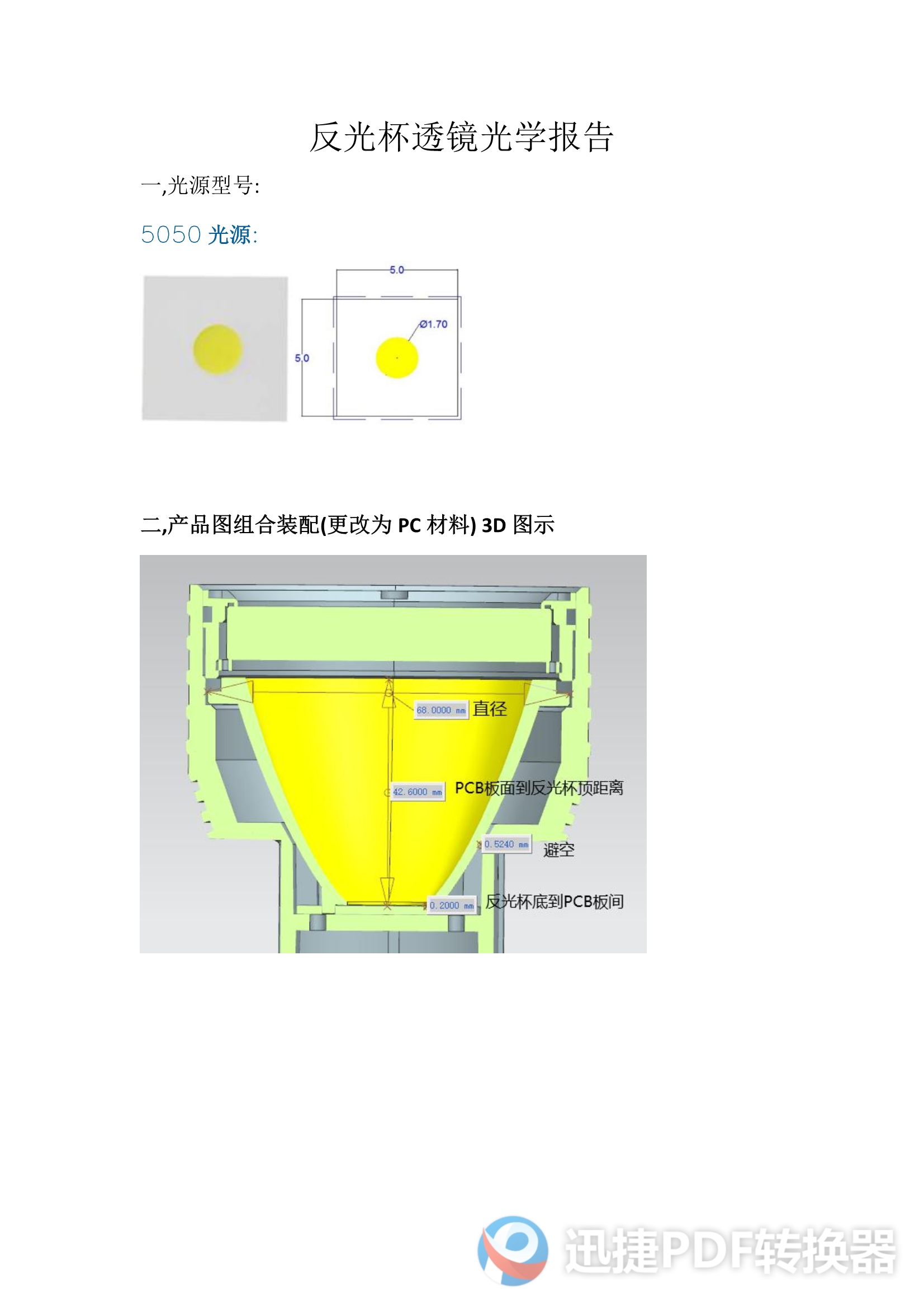 反光杯光學(xué)報(bào)告